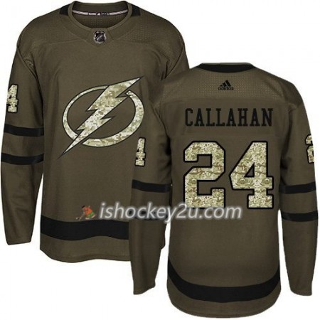 Mænd NHL Tampa Bay Lightning Trøje Ryan Callahan 24 Adidas 2017-2018 Camo Grøn Authentic